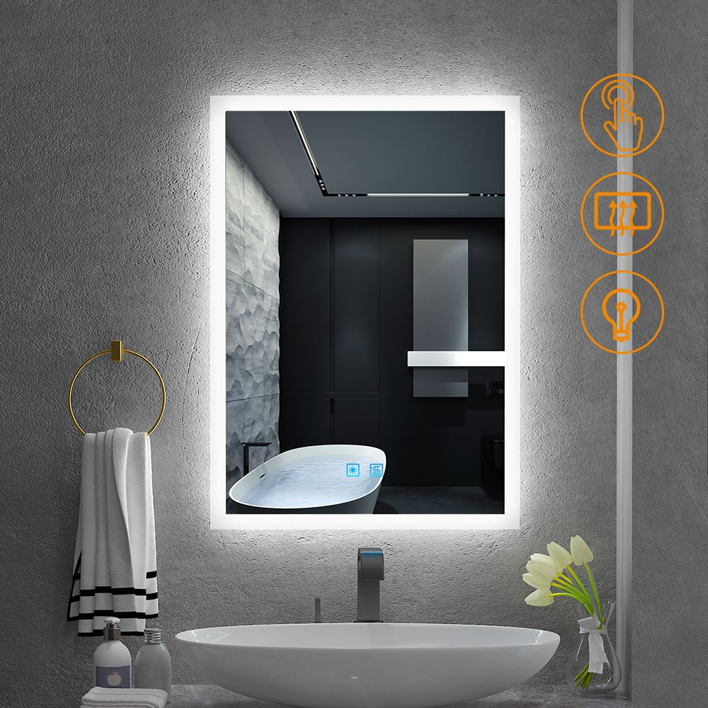 50x70cm LED Badezimmer Spiegel mit Touch-Schalter Antibeschlag (Nein Spiegelschrank)