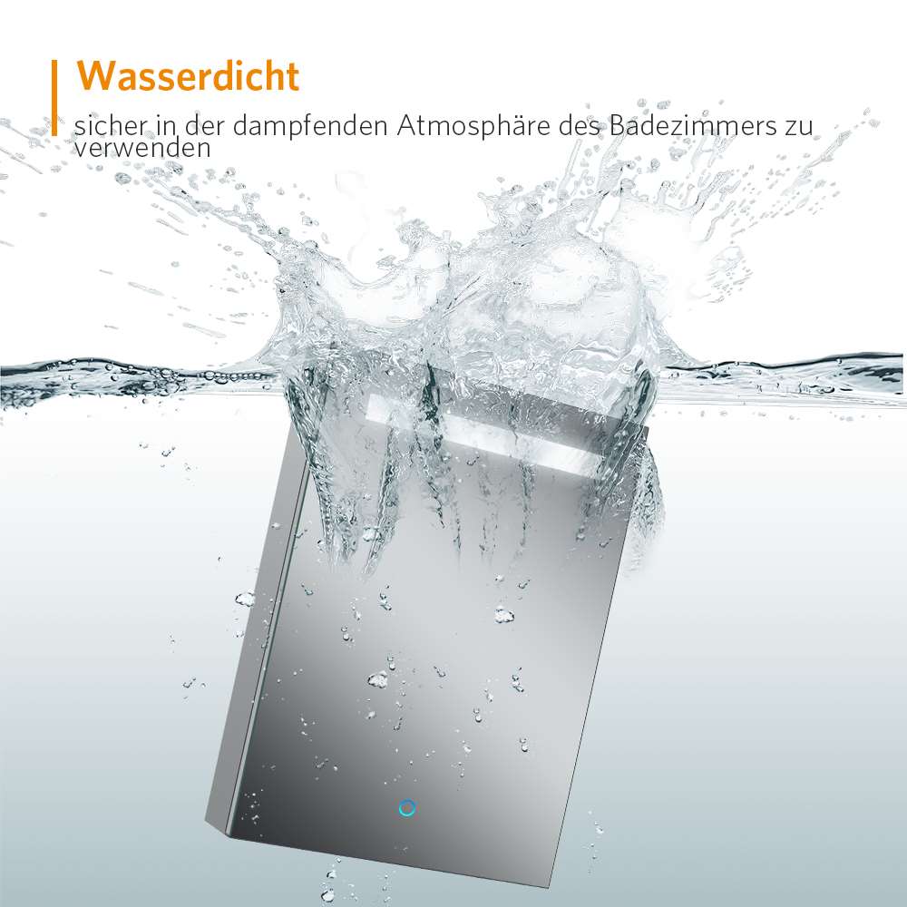 LED Badezimmer Spiegelschrank mit Rasier-Steckdose Antibeschlag Touch-Schalter 40x60cm