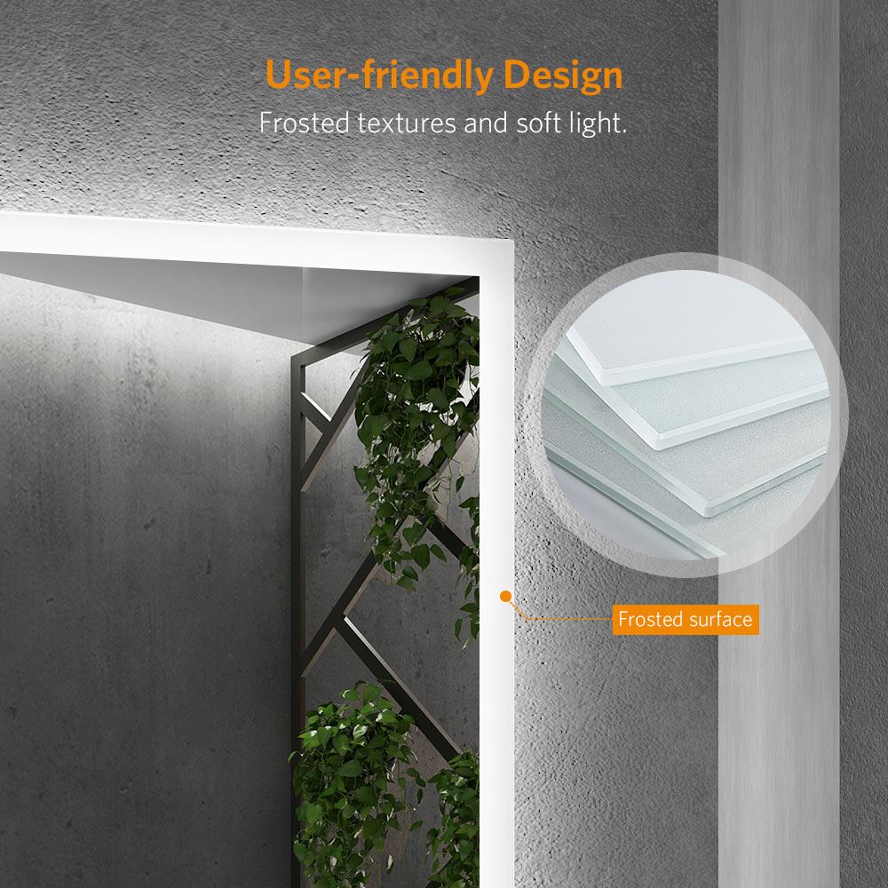 50x70cm LED Badezimmer Spiegel mit Touch-Schalter Antibeschlag (Nein Spiegelschrank)