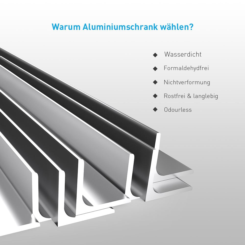 LED Badezimmer Spiegelschrank mit Umgebungslicht Rasier Steckdose Touch-Schalter 50x70cm