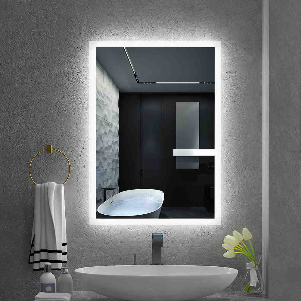 50x70cm LED Badezimmer Spiegel mit Touch-Schalter Antibeschlag (Nein Spiegelschrank)