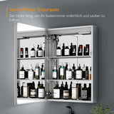 LED Badezimmer Spiegelschrank mit Rasier-Steckdose Antibeschlag Touch-Schalter 50x70cm