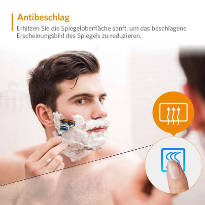 LED Badezimmer Spiegelschrank mit Umgebungslicht Rasier Steckdose Touch-Schalter 50x70cm