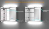 LED Badezimmer Spiegelschrank mit Steckdose Antibeschlag Umgebungslicht 2-Tür 63x65cm