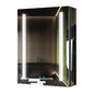 50x70cm LED Schwarz Badezimmer Spiegelschrank mit Steckdose 3 Lichtfarbe Touch-Schalter