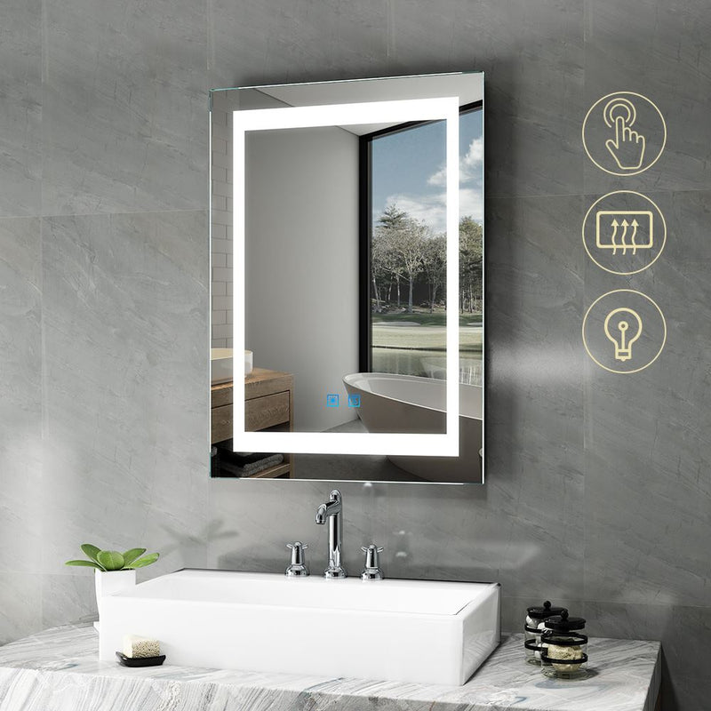50x70cm LED Badezimmer Spiegel mit Antibeschlag Touch-Schalter (Nein Spiegelschrank)