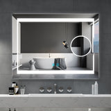 Quavikey® LED Badezimmer Wandspiegel mit Beschlagfrei 3-Fach Vergrößerung Touch-Schalte 80x60cm (Nein Spiegelschrank)