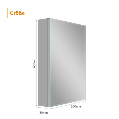 50x65cm Aluminium Badezimmer Spiegelschrank mit Softclose Scharnier