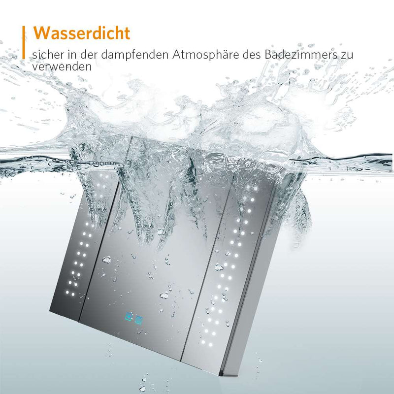 Spiegelschrank Bad mit Beleuchtung Beschlagfrei Rasier Steckdose Touch-Schalter 65x60cm CB01S-1