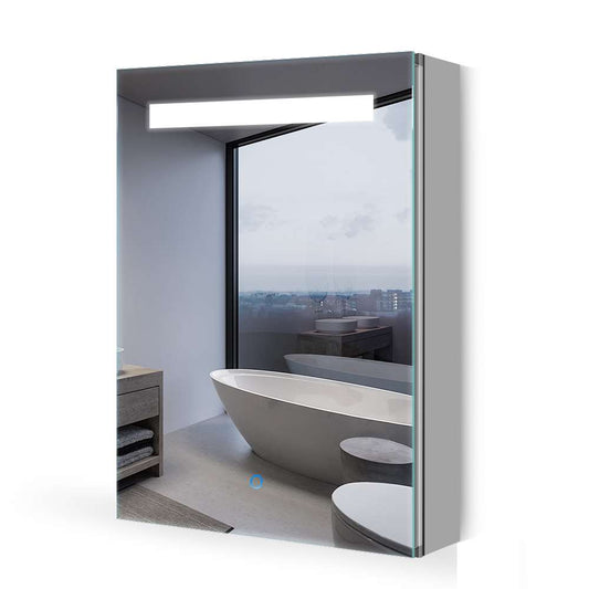 LED Badezimmer Spiegelschrank mit Rasier-Steckdose Antibeschlag Touch-Schalter 40x60cm