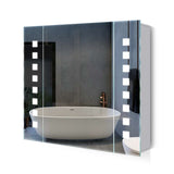 65x60cm LED Badezimmer Spiegelschrank mit Steckdose Antibeschlag IR-Schalter