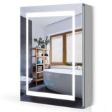 50x70cm LED Badezimmer Spiegelschrank mit Rasier-Steckdose Antibeschlag 3 Lichtfarbe