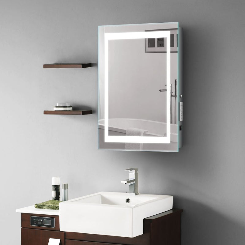 50x70cm LED Badezimmer Spiegel mit Antibeschlag Rasiersteckdose IR-Schalter (Nein Spiegelschrank)