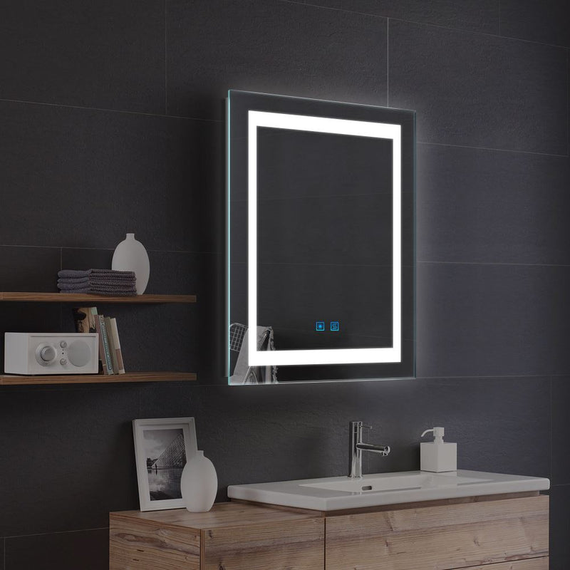 50x70cm LED Badezimmer Spiegel mit Antibeschlag Touch-Schalter (Nein Spiegelschrank)