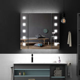 65x60cm LED Badezimmer Spiegelschrank mit Beschlagfrei Rasier Steckdose Touch-Schalter