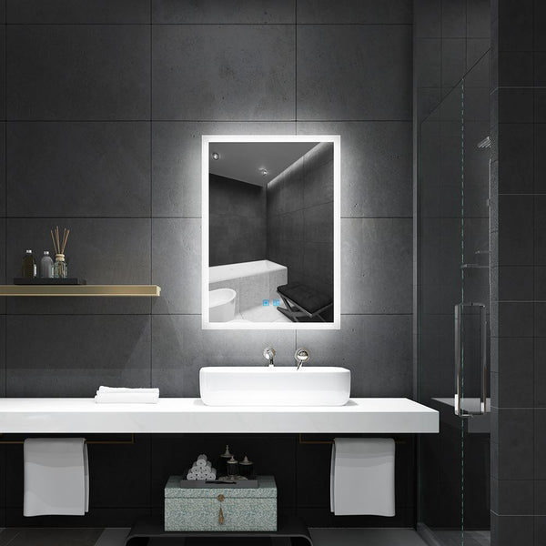 50x70cm LED Badezimmer Spiegel mit Touch-Schalter Antibeschlag (Nein Spiegelschrank)