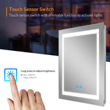 Quavikey® LED Badezimmer Wandspiegel mit Beschlagfrei Touch-Schalte 50x70cm (Nein Spiegelschrank)