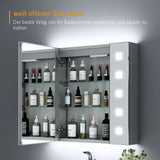 LED Badezimmer Spiegelschrank mit Steckdose Antibeschlag Touch-Schalter 65x60cm