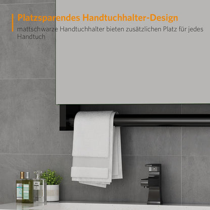 50x70cm Aluminium Badezimmer Spiegelschrank mit Handtuchhalter