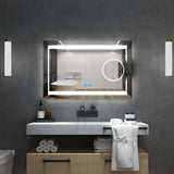 Quavikey® LED Badezimmer Wandspiegel mit Beschlagfrei 3-Fach Vergrößerung Touch-Schalte 80x60cm (Nein Spiegelschrank)
