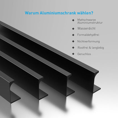 50x70cm LED Schwarz Badezimmer Spiegelschrank mit Steckdose 3 Lichtfarbe Touch-Schalter
